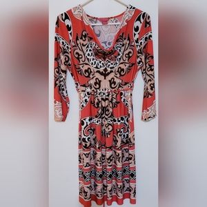 Sunny Leigh Coral Paisley Dress, Women's Size Medium